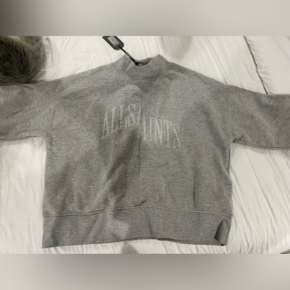 All Saints Navarra Splitsaints Grey Marl sweatshirt, new with tags, size Small - Picture 9 of 14